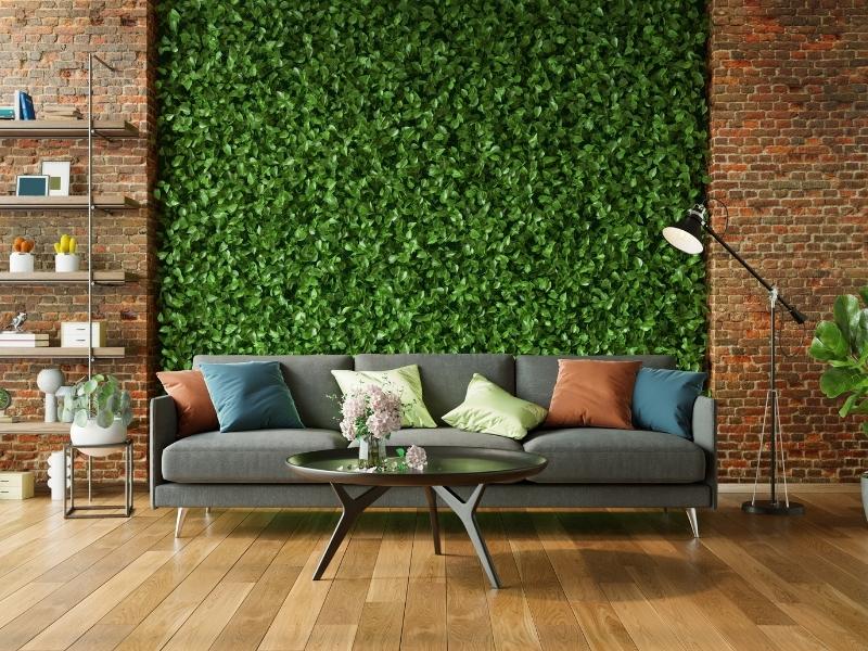 vertical indoor garden in this minimalist living room design b